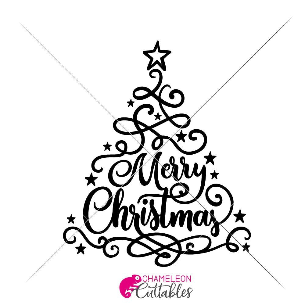 Merry Christmas svg png dxf eps Chameleon Cuttables LLC